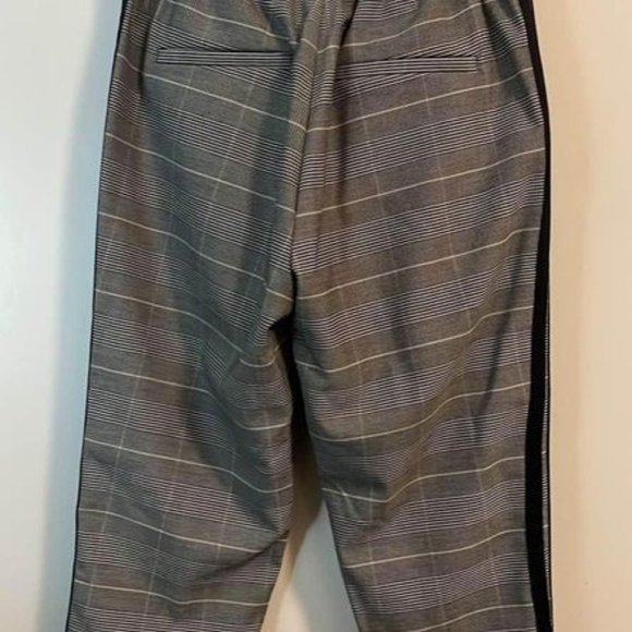 Zara Light Grey Plaid Trousers/Pants - XS - Picture 2 of 2